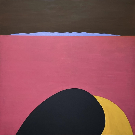 Stuart Silk, Untitled 3- 25, 2025, Oil on canvas, 48 x 48 x 1.5 inches, Framed size 49.5 x 49.5 x 2.5 inches