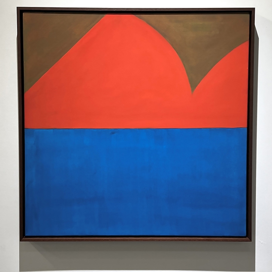 Stuart Silk, Untitled 8-25, 2025, Oil on canvas, 30 x 30 x 1.5 inches, Framed size 31.5 x 31.5 x 2.5 inches