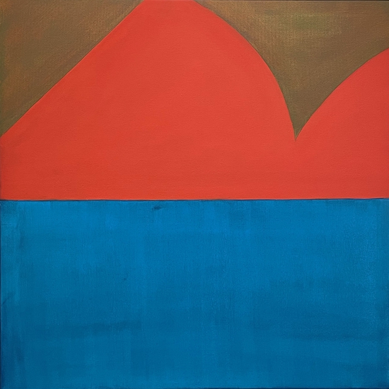 Stuart Silk, Untitled 8-25, 2025, Oil on canvas, 30 x 30 x 1.5 inches, Framed size 31.5 x 31.5 x 2.5 inches