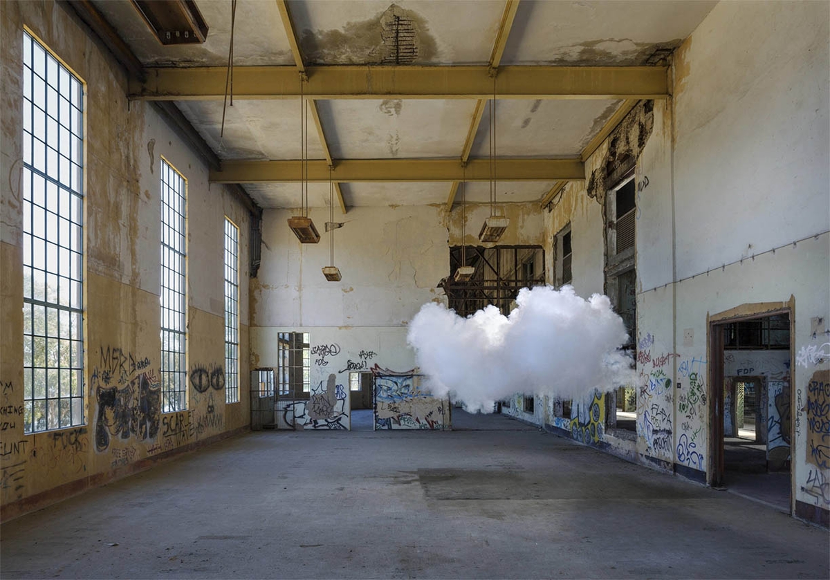 Berndnaut Smilde, Nimbus Powerstation, 2017, Digital c-type print on aluminum with subframe, 49.25 x 70.50 x .5 inches