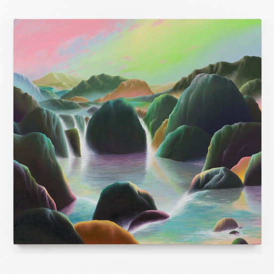 Adam Sorenson: Algertweed, 2023, Oil on linen, 23.25 x 25.5 x 1 inches