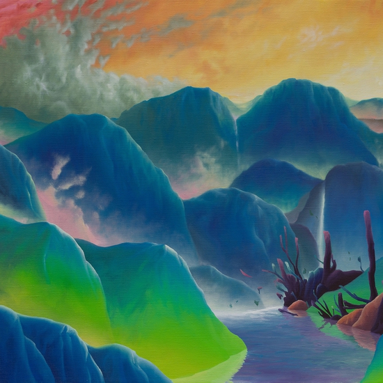 Adam Sorensen: Camphor, 2024, Oil on linen, 23.25 x 25.25 x 1 inches