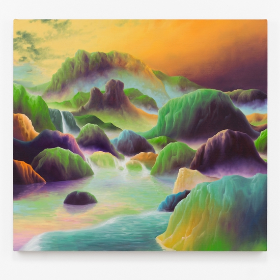 Adam Sorensen: Duckbill, 2023, Oil on linen, 23.25 x 25.5 x 1 inches
