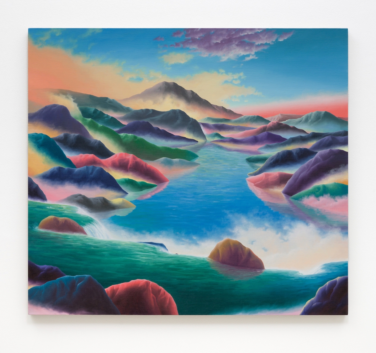 Adam Sorensen: Far Photo, 2024, Oil on linen, 38 x 42 x 1.25 inches