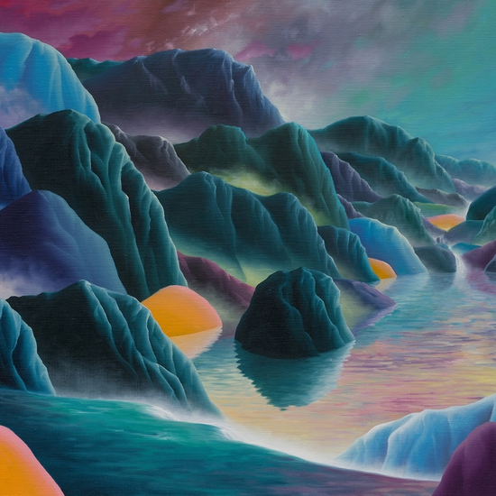 Adam Sorensen: Napier, 2024, Oil on linen, 23.25 x 25.25 x 1 inches