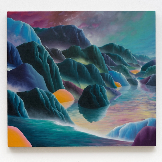 Adam Sorensen: Napier, 2024, Oil on linen, 23.25 x 25.25 x 1 inches