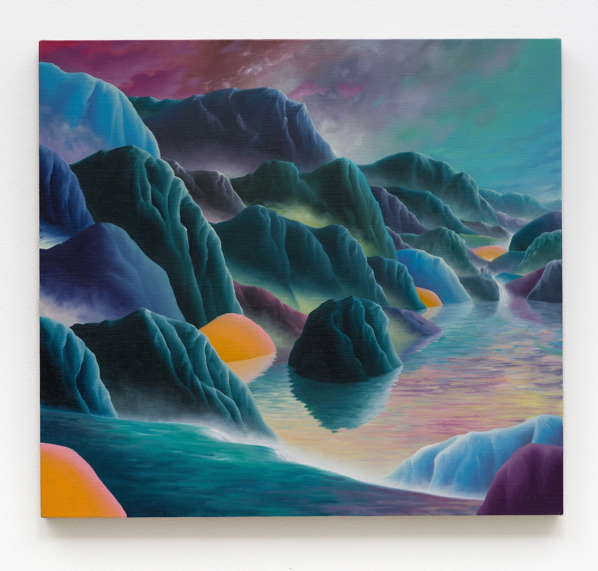 Adam Sorensen: Napier, 2024, Oil on linen, 23.25 x 25.25 x 1 inches