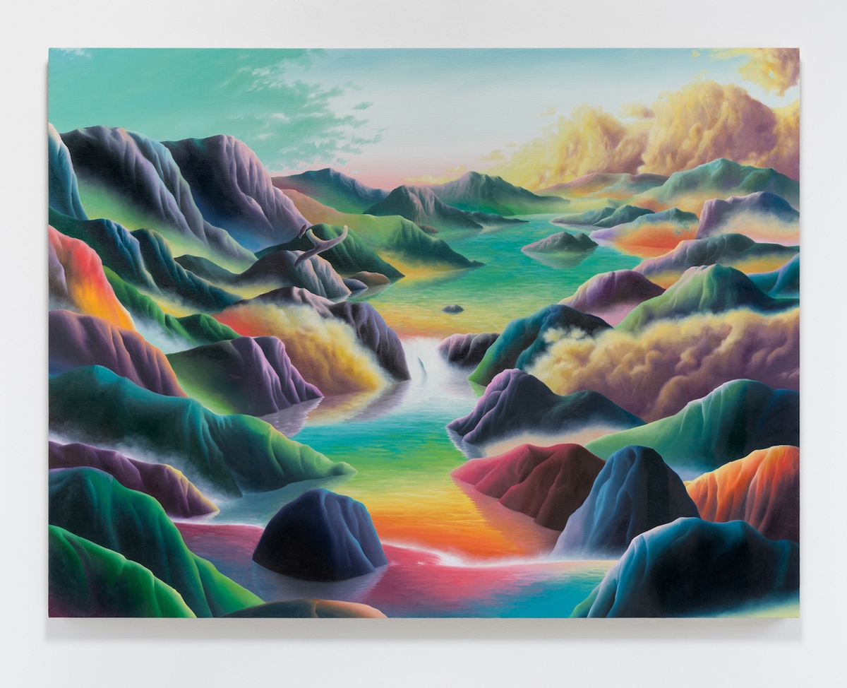 Adam Sorensen: Pail Valley, 2024, Oil on linen, 44 x 58 x 1.25 inches