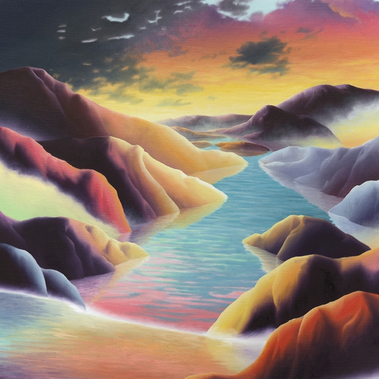Adam Sorensen: Robenia, 2024, Oil on linen, 23.25 x 25.25 x 1 inches