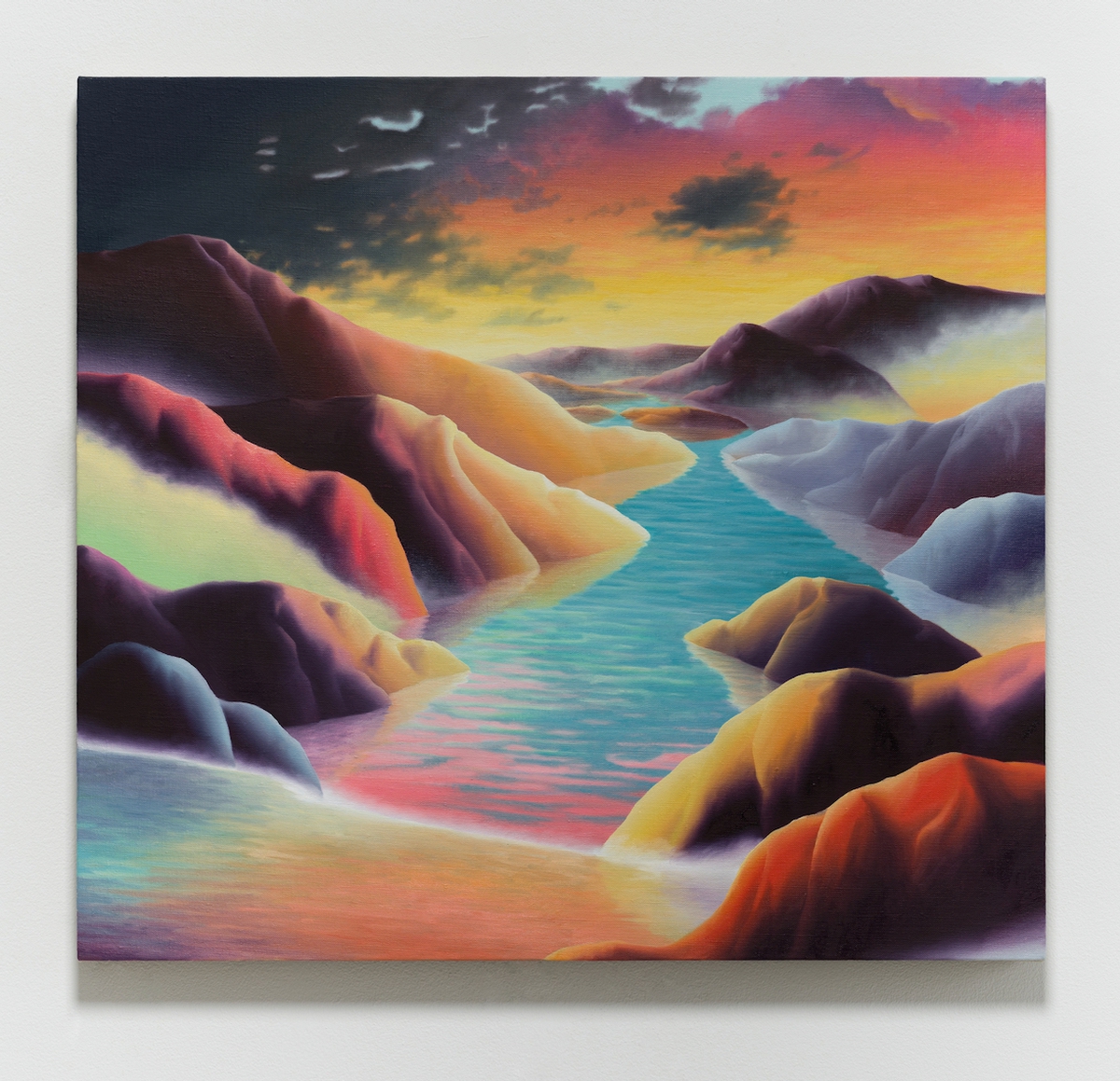 Adam Sorensen: Robenia, 2024, Oil on linen, 23.25 x 25.25 x 1 inches