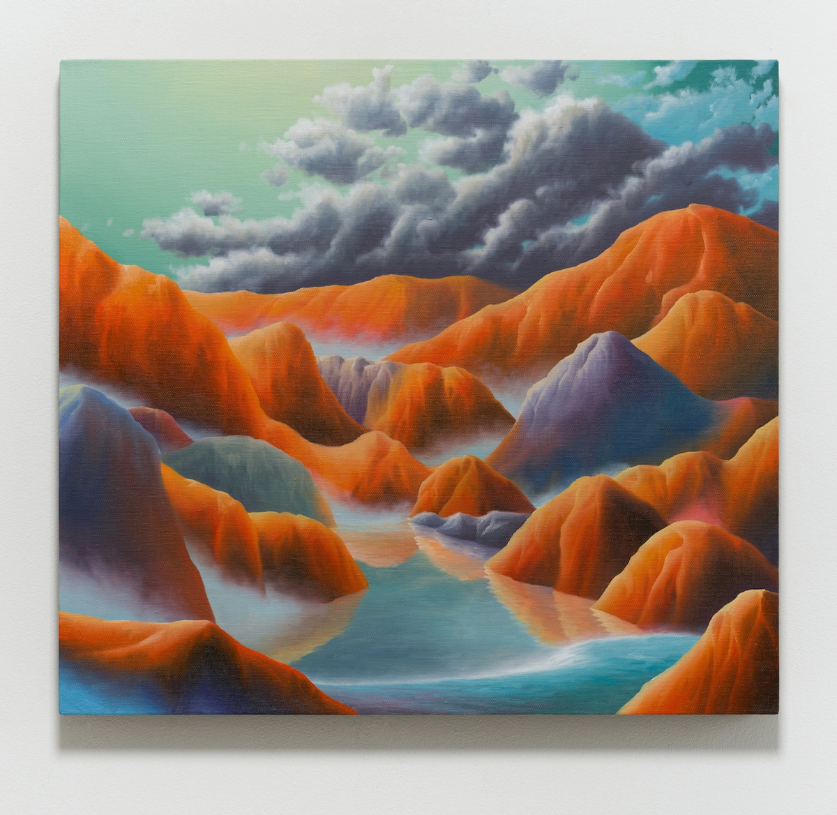 Adam Sorensen: Skeirt, 2024, Oil on linen, 23.25 x 25.25 x 1 inches