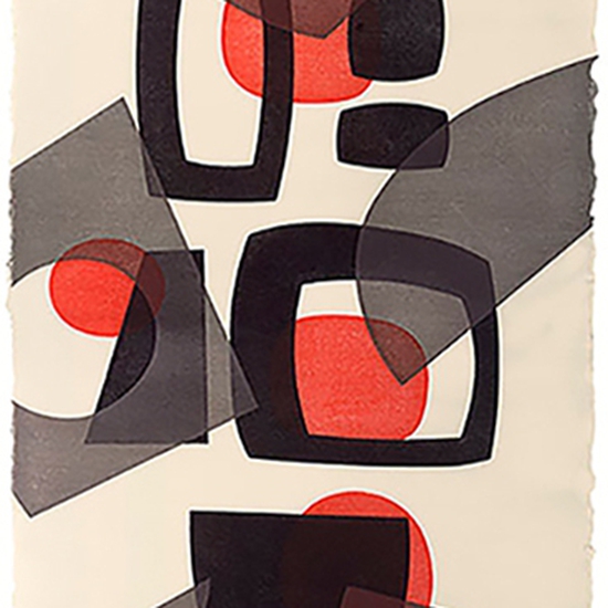 Julie Speidel's works on paper echo the geometry of her sculptures, referring to the visual language of ancient cultures.