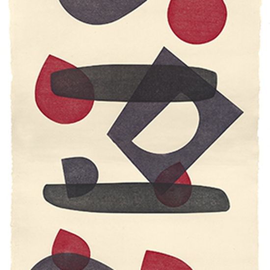 Julie Speidel's works on paper echo the geometry of her sculptures, referring to the visual language of ancient cultures.