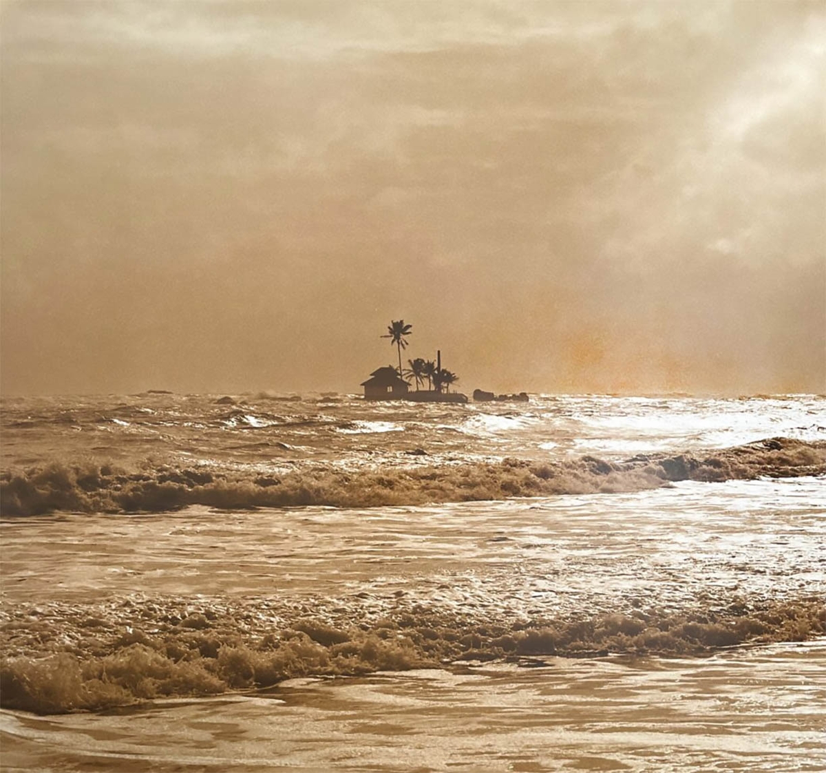 Rena Bass Forman, Sri Lanka 15 (Sea Temple), 2005, Sepia toned gelatin silver print, 30 x 30 inches, Edition 1 of 7