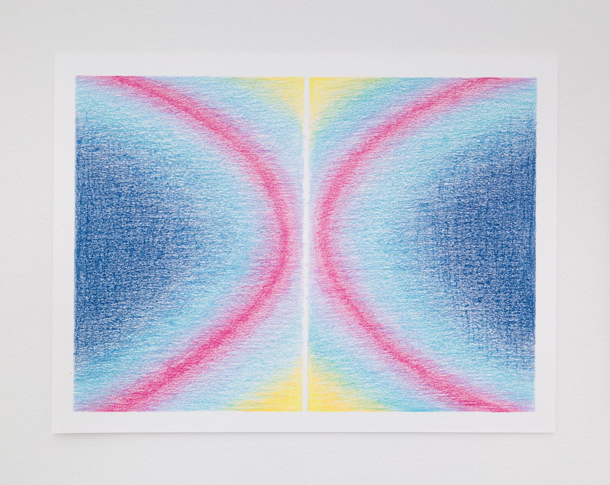 Audrey Stone: Bend to Bend Study, 2024, Colored pencil on paper, 8 x 11 inches (paper size 9 x 12 inches)