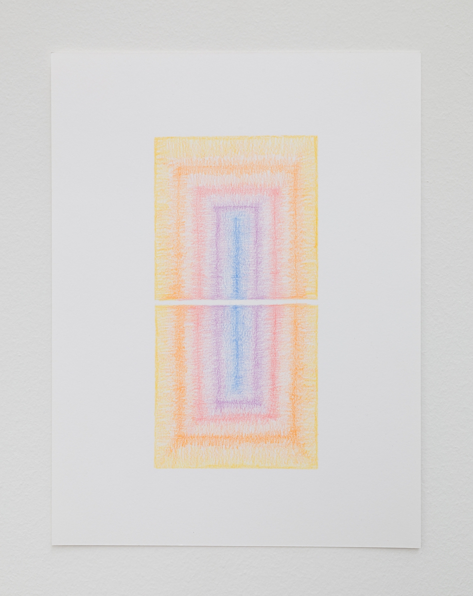 Audrey Stone: Close, Close Study (Composition 2), 2024, Colored pencil on paper, 8 x 4 inches (paper size 12 x 9 inches)