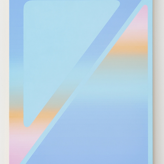 Audrey Stone: Holding Half The Sky - Light Blue, 2021, Acrylic on canvas, 40 x 30 inches