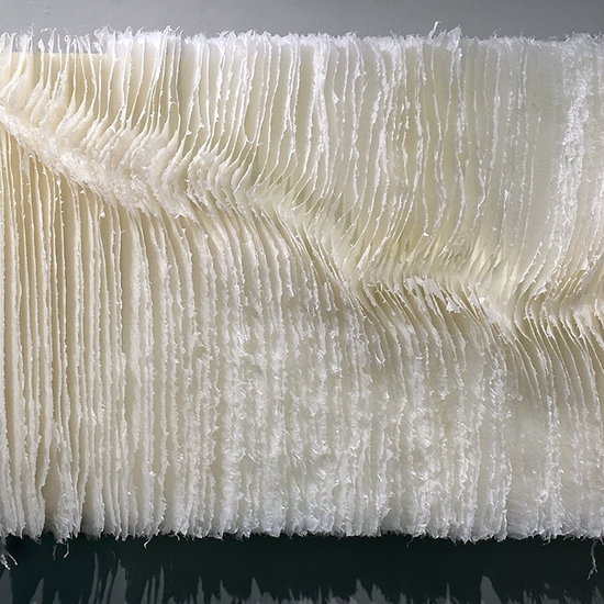 Kandis Susol, Dream Time, 2025, Encaustic sculpture, 32 x 62 x 5 inches