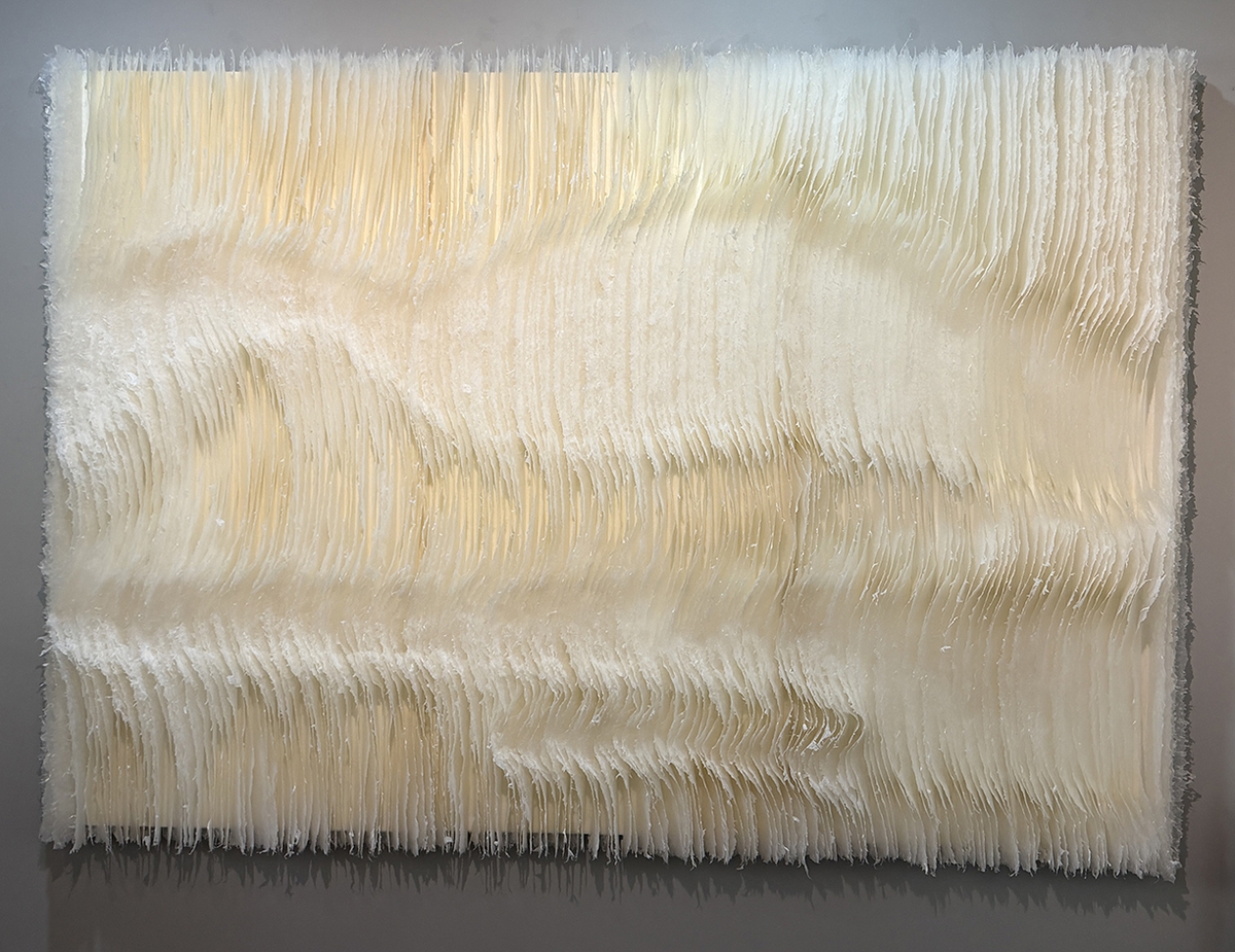 Kandis Susol, Field Far Beyond Form and Emptiness, 2025, Encaustic Sculpture, 60 x 84 x 5 inches