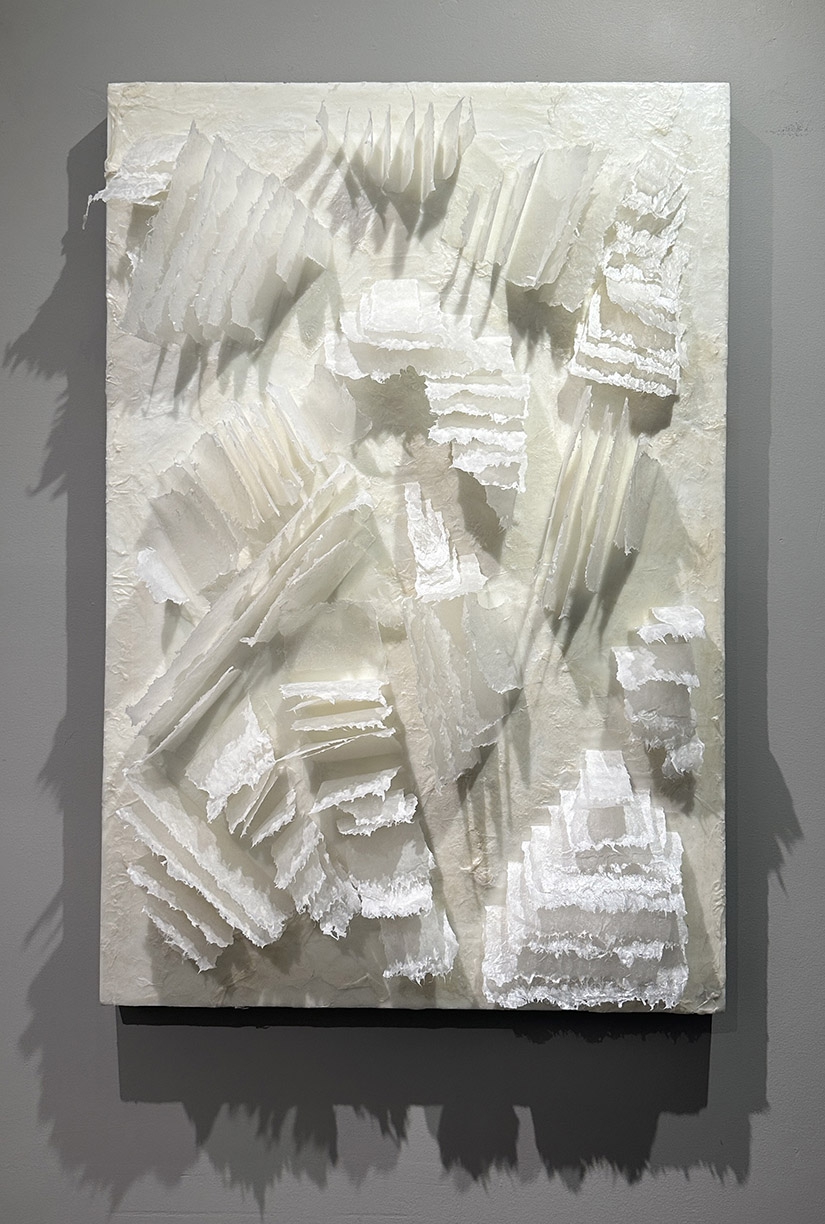 Kandis Susol, Fragmented, 2025, Encaustic sculpture, 36 x 24 x 5 inches