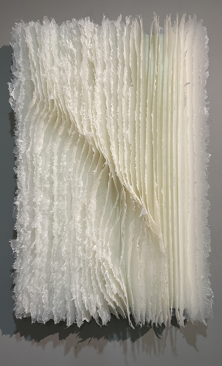 Kandis Susol, Moment of Clarity, 2025, Encaustic sculpture, 33 x 23 x 5 inches
