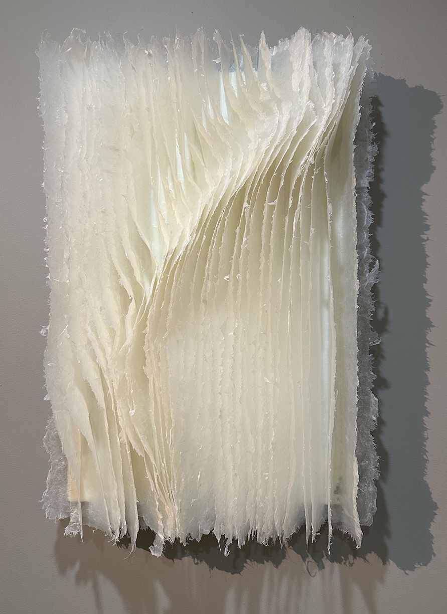 Kandis Susol, On the Edge of the Wind, 2025, Encaustic sculpture, 28 x 20 x 5 inches