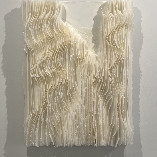 SOLD - Kandis Susol: Quantum Healing, 2023, Artist made paper encaustic sculpture, 50 x 38 x 5 inches