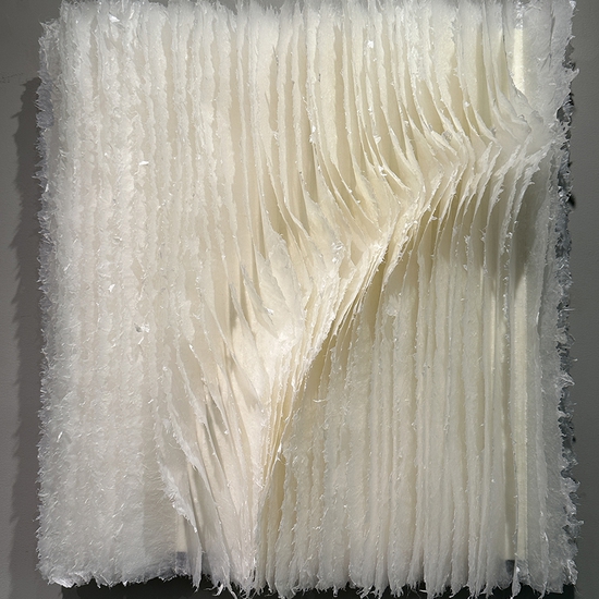 Kandis Susol, Simply Open, 2025, Encaustic sculpture, 29 x 27 x 5 inches