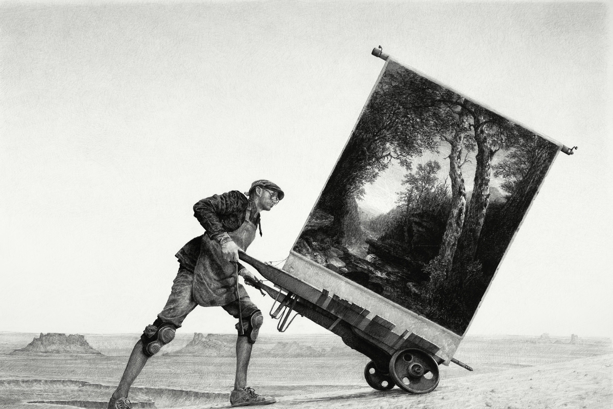 Tenderfoot, 2016, graphite on paper, 54 x 82 inches