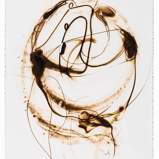 SOLD Etsuko Ichikawa: Trace 7414, 2014, Glass pyrograph on paper, 92 x 52 inches (framed dimensions: 95 x 55 x 1.5 inches)