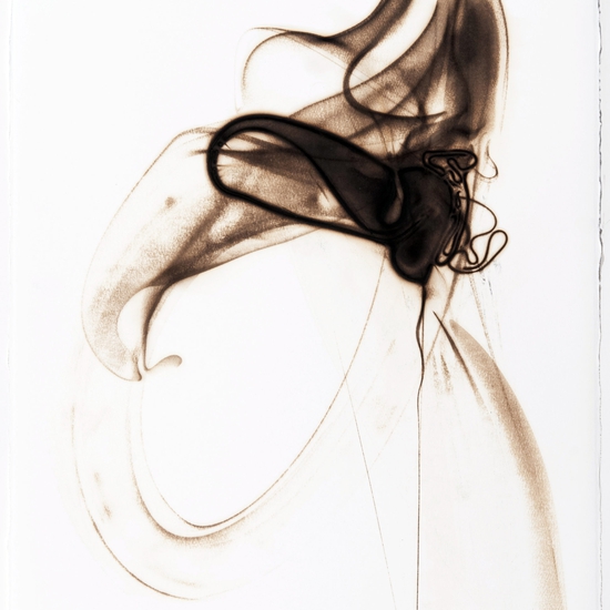 Etsuko Ichikawa, Trace Glass pyrograph on paper, drawing with fire, black and white, gestural, Japanese american artist, blown glass, pilchuck, museum of glass, work on paper