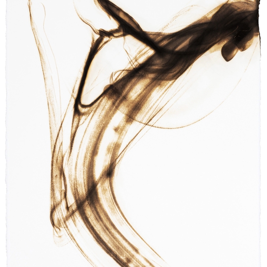 Etsuko Ichikawa, Trace Glass pyrograph on paper, drawing with fire, black and white, gestural, Japanese american artist, blown glass, pilchuck, museum of glass, work on paper