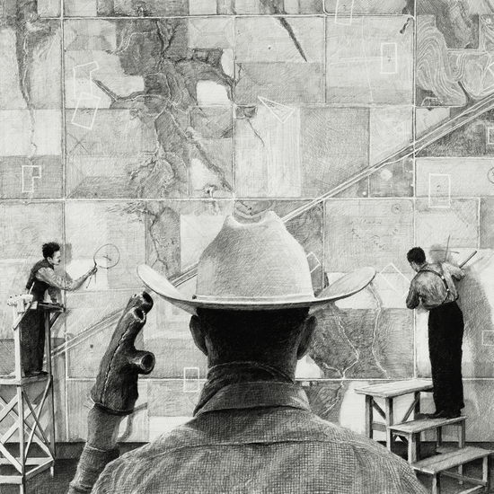 Ethan Murrow: Treaty Crumpler, 2017, Graphite on paper, 36 x 36 inches