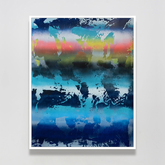 Chris Trueman: BNV, 2021, Acrylic and acrylic spray paint on yupo, 37.5 x 29.5 inches (framed dimensions: 38.5 x 30.5 x 2.25 inches)