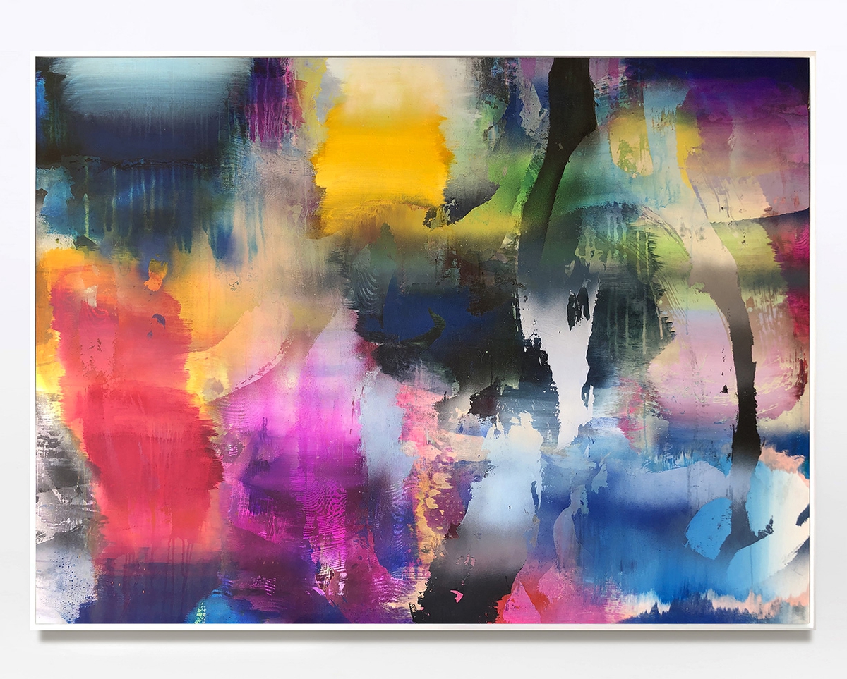 Chris Trueman: CSBA, 2023, Acrylic on yupo mounted to sintra, 49 x 67 inches (Framed: 50.5 x 68.5 x 2 inches)