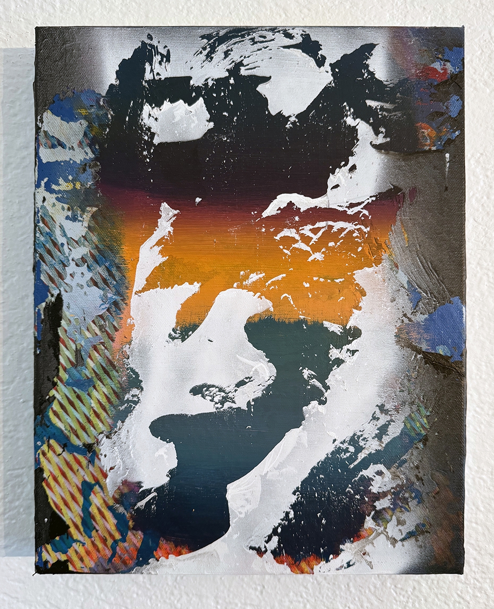 Chris Trueman, ICBK, 2025, Acrylic on canvas, 14 x 11 x 1.5 inches