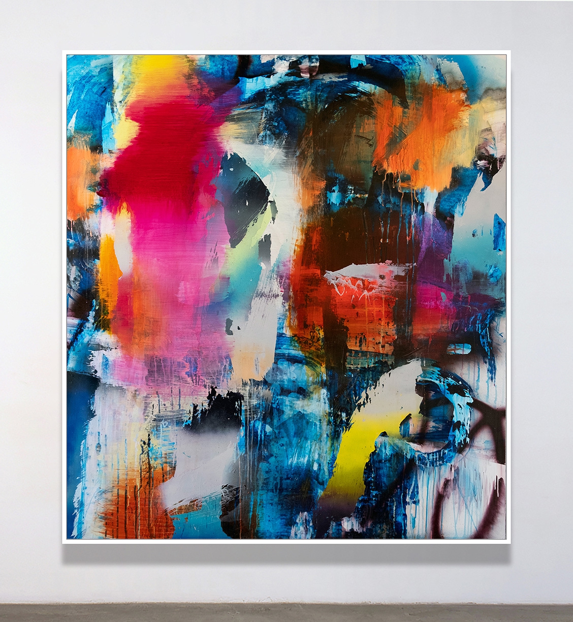 Chris Trueman: VMA, 2022, Acrylic and acrylic spray paint on yupo mounted to sintra, 66.5 x 59.5 inches (framed dimensions: 67.5 x 60.5 x 2.25 inches)