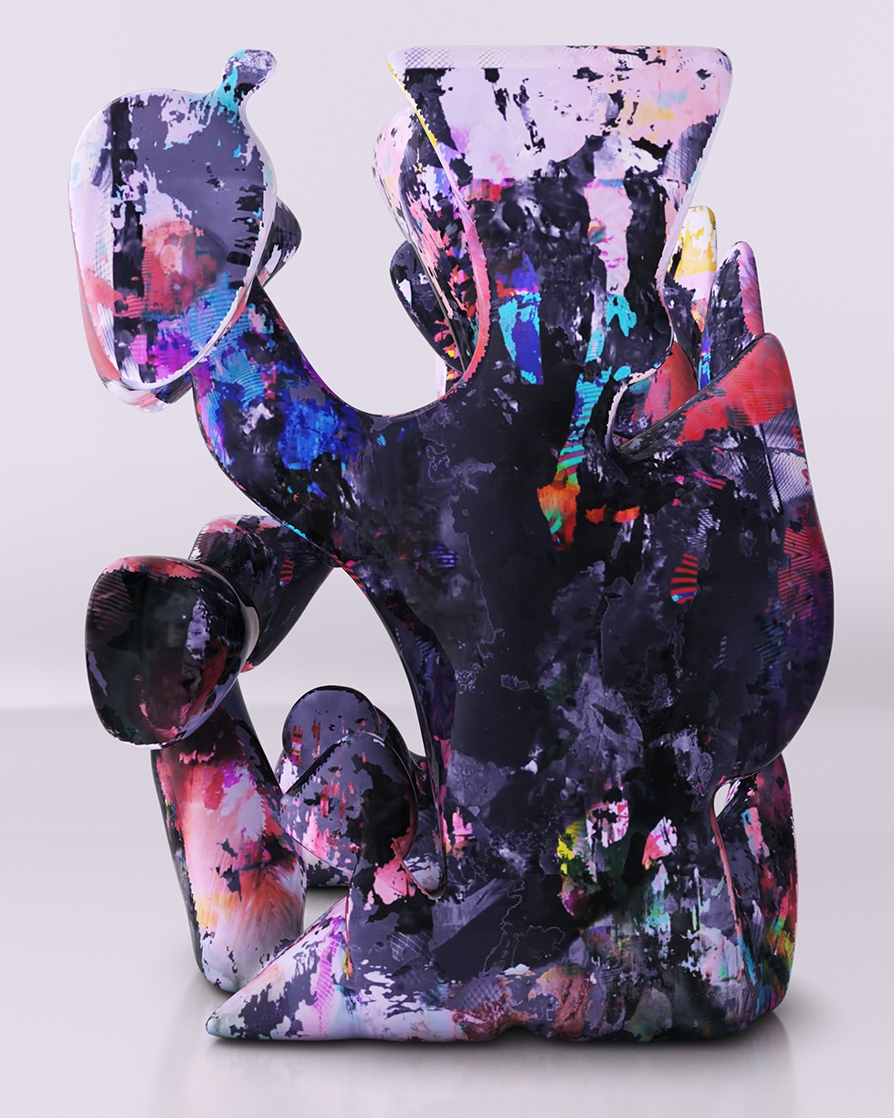Chris Trueman & Makeitrad: TM-1 (Purples), 2021, Video Sculpture, NFT