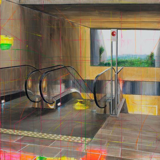 Peter Waite: Passage / Perugia, 2013, acrylic on panels, 48x72 inches