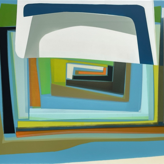 Susan Dory, Dreamboat, 2025, Acrylic on canvas over panel, 20 x 24 x 2 inches