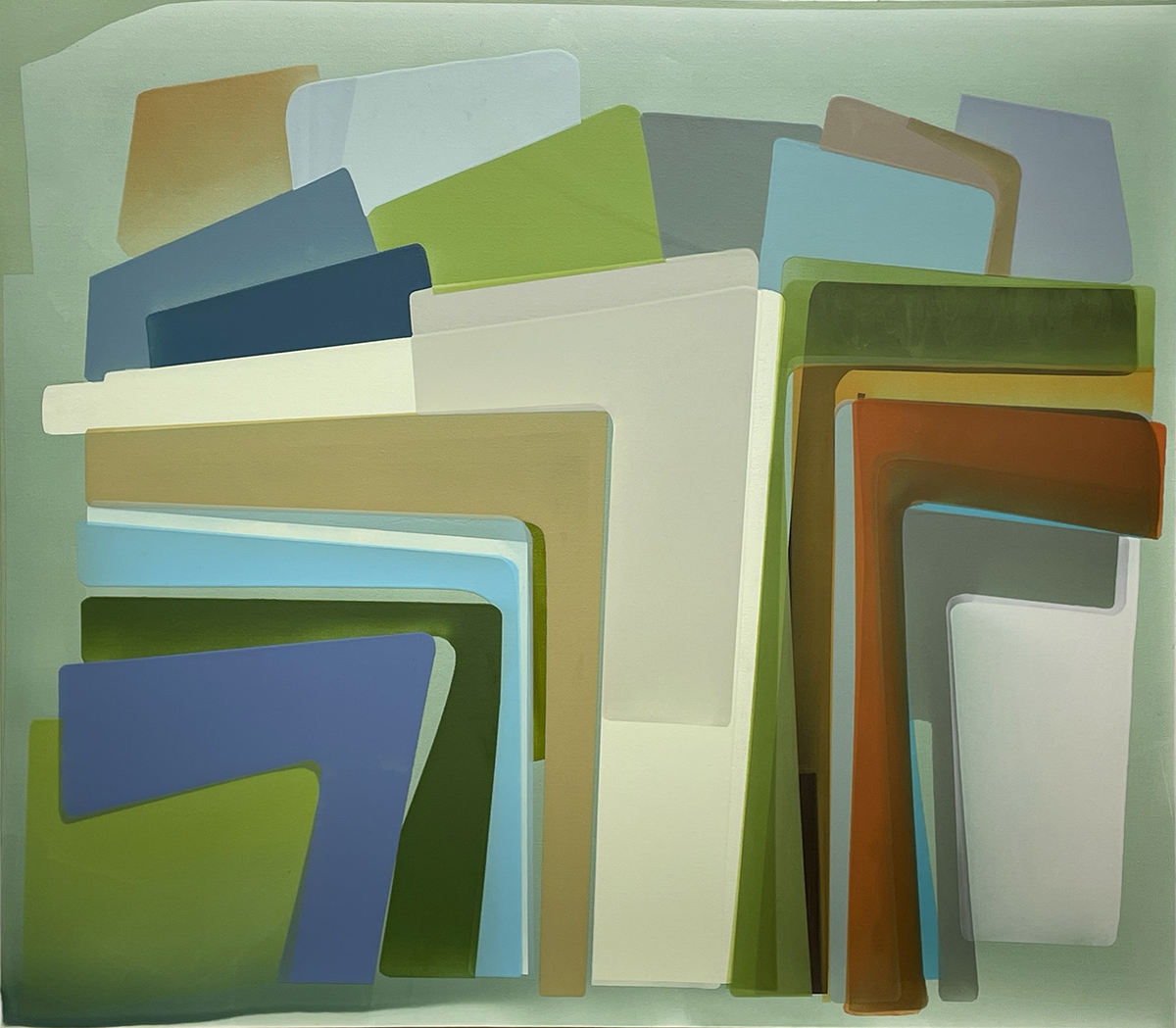Susan Dory, Simultanism, 2025, Acrylic on canvas over panel, 42 x 48 x 2 inches