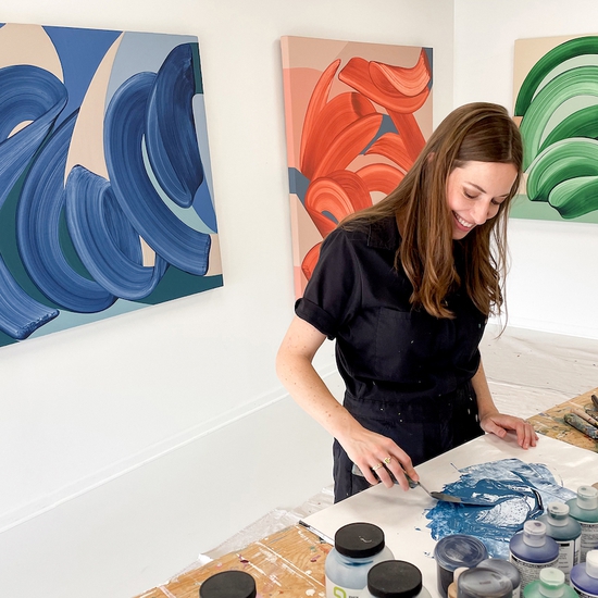 Michelle Weddle in her studio