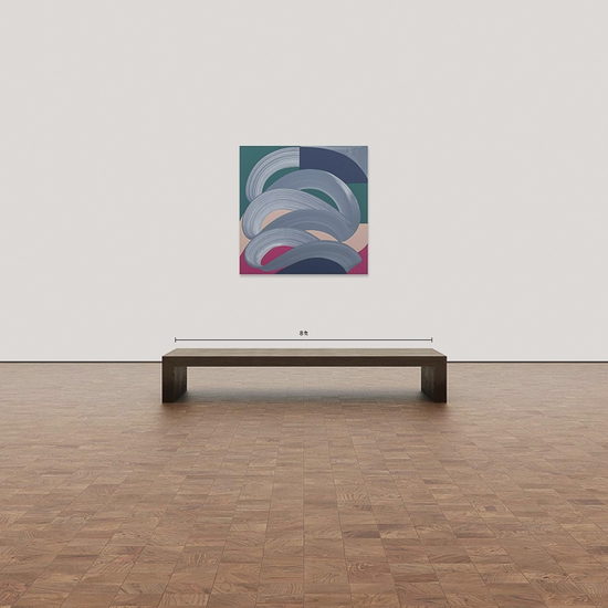Michelle Weddle: Cascade, 2023, Mixed media on canvas, 48 x 48 x 2.25 inches