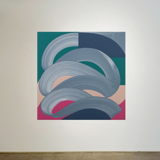 Michelle Weddle: Cascade, 2023, Mixed media on canvas, 48 x 48 x 2.25 inches