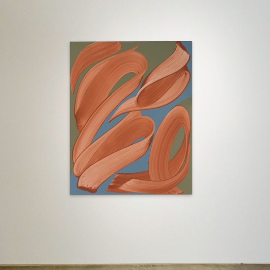 Installation of 'Flutter,' 2022, Mixed media on canvas, 60 x 48 inches