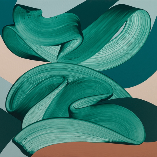 Michelle Weddle: Glissando, 2024, Acrylic on Canvas, 48 x 48 x 2 inches