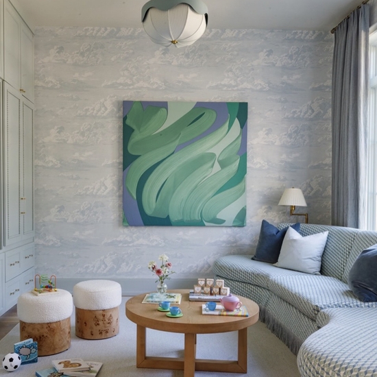 Michelle Weddle installation in a private home, Photo courtesy of Amanda Simmons Interiors