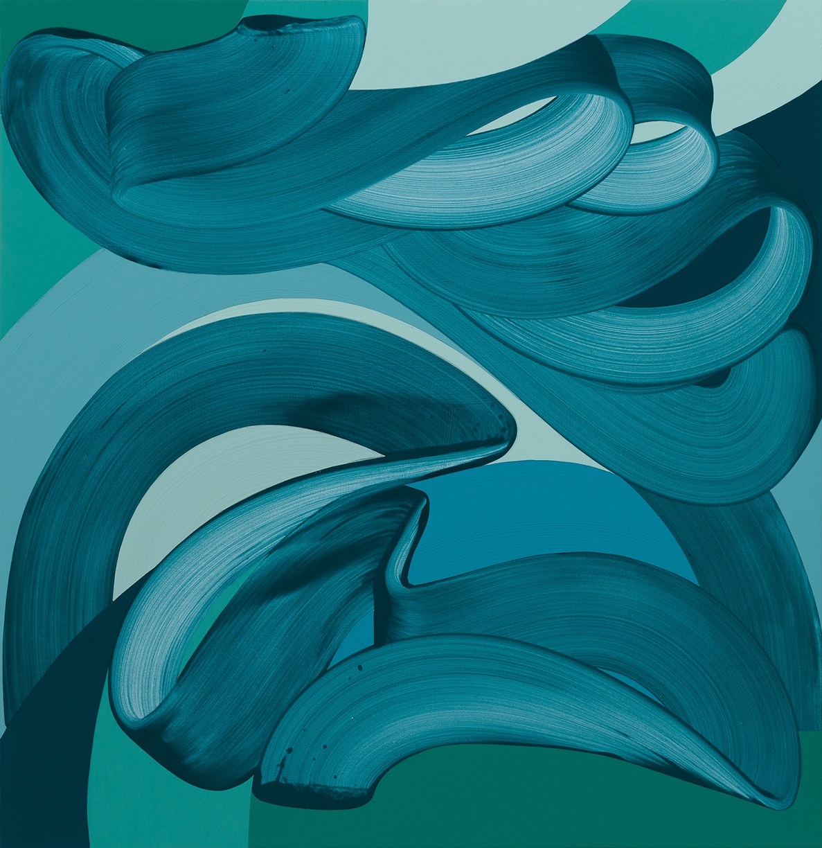 Michelle Weddle, Outpour, 2026, Acrylic on canvas, 60 x 60 x 2 inches