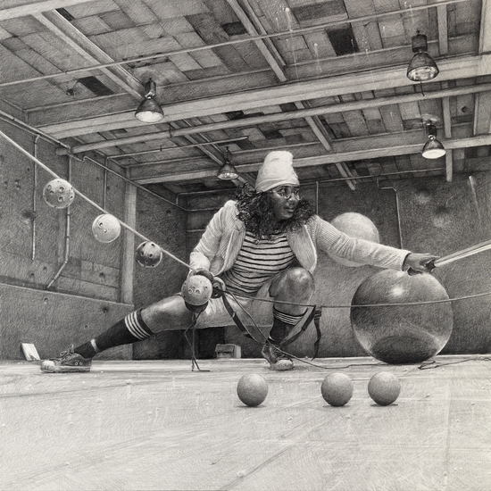 Ethan Murrow: Will Be Snaring Meteorites - And Anticipate the Outcome, 2010, Graphite on paper, 48 x 48 inches