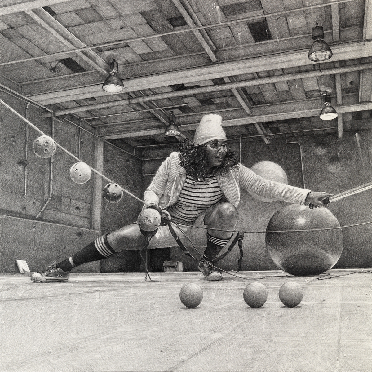 Ethan Murrow: Will Be Snaring Meteorites - And Anticipate the Outcome, 2010, Graphite on paper, 48 x 48 inches